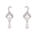 925 Sterling Silver Freshwater Pearls Mermaid Tail Drop Pendant Necklace