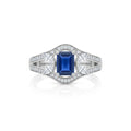 925 Sterling Silver Blue CZ Halo Ring
