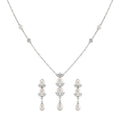 925 Sterling Silver Freshwater Pearls Leaf Drop Pendant Necklace