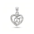 925 Sterling Silver Family Love Heart CZ Pendant