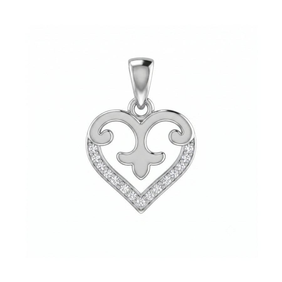 925 Sterling Silver Royal Heart CZ Pendant