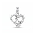 925 Sterling Silver Triple Heart CZ Pendant