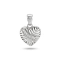 925 Sterling Silver CZ Heart Pendant