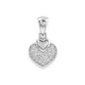 Title:
925 Sterling Silver Dual Heart Pavé Cubic Zirconia Pendant