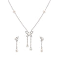 925 Sterling Silver Freshwater Pearls Butterfly Tassel Pendant Necklace