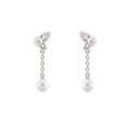 925 Sterling Silver Freshwater Pearls Butterfly Tassel Pendant Necklace