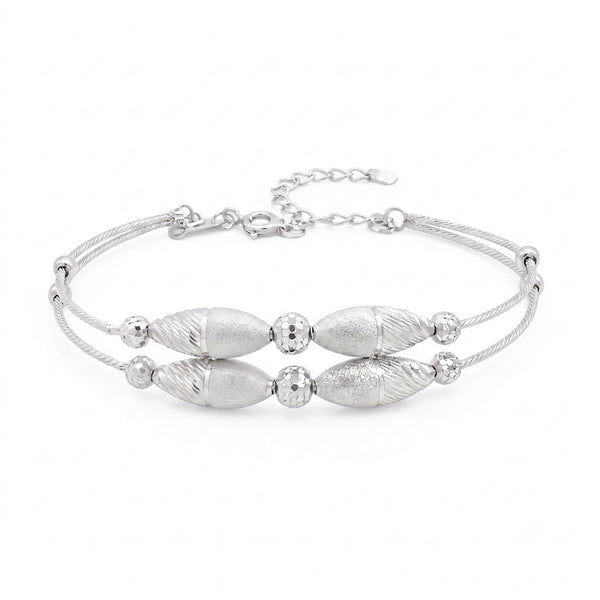 The Contemporary Textured Spindle Silver Kada
