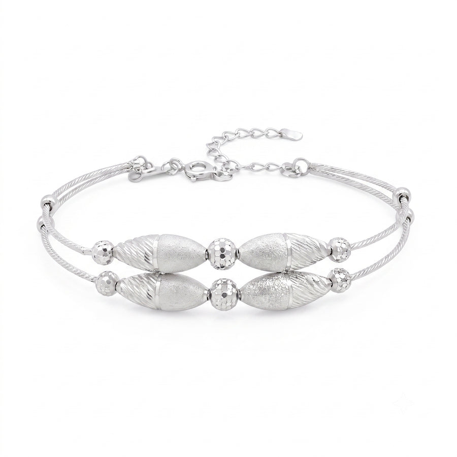 The Contemporary Textured Spindle Silver Kada