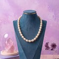 Elegant White Freshwater Kalgi Pearl Necklace – 18-Inch 7–9 mm Classic Pearl Strand with Adjustable Gold-Tone Clasp