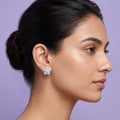 925 Silver Floral Crystal Stud Earrings
