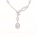 925 Sterling Silver Freshwater Pearls Geometric Pendant Necklace & Drop Earrings Jewelry Set