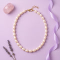 Elegant White Freshwater Kalgi Pearl Necklace – 18-Inch 7–9 mm Classic Pearl Strand with Adjustable Gold-Tone Clasp