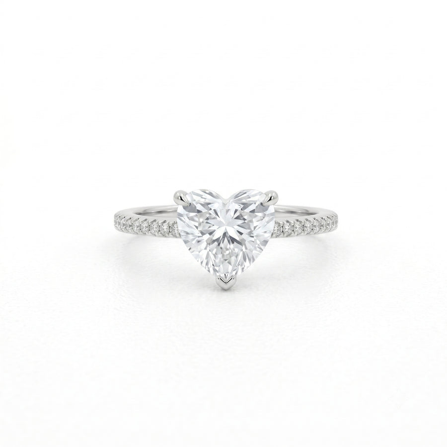 Heart Cut Solitaire Ring – 925 Sterling Silver CZ Engagement Ring for Women