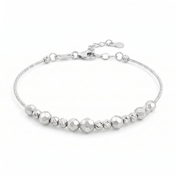 The Signature Faceted Sphere Silver Kada