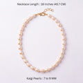 Elegant White Freshwater Kalgi Pearl Necklace – 18-Inch 7–9 mm Classic Pearl Strand with Adjustable Gold-Tone Clasp
