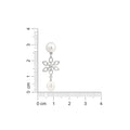 925 Sterling Silver Freshwater Pearl Floral Drop Earrings with Cubic Zirconia