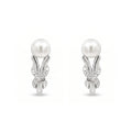 925 Sterling Silver Freshwater Pearl Stud Earrings with Cubic Zirconia