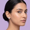 925 Sterling Silver Pearl Knot Flower Stud Earrings for Women