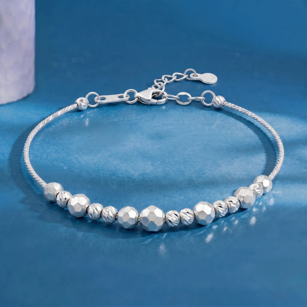 The Signature Faceted Sphere Silver Kada