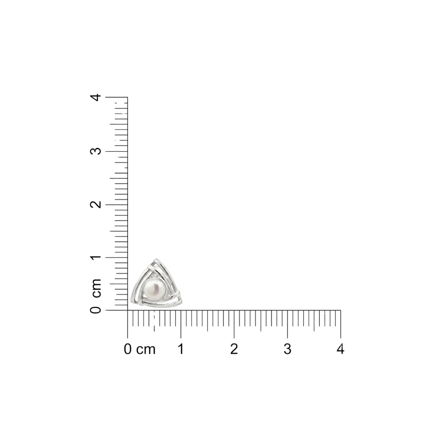 925 Sterling Silver Trinity Triangle Freshwater Pearl Stud Earrings for Women