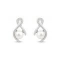 925 Sterling Silver Infinity Pearl Stud Earrings for Women