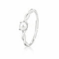 925 Sterling Silver Infinity Twist Adjustable Freshwater Pearl Ring