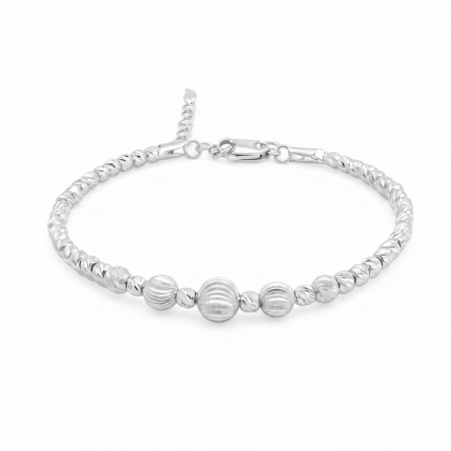 The Contemporary Textured Sphere Silver Kada