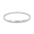 925 Sterling Silver Men’s Sardar Kada – Chevron Engraved Bangle, Size 2-14