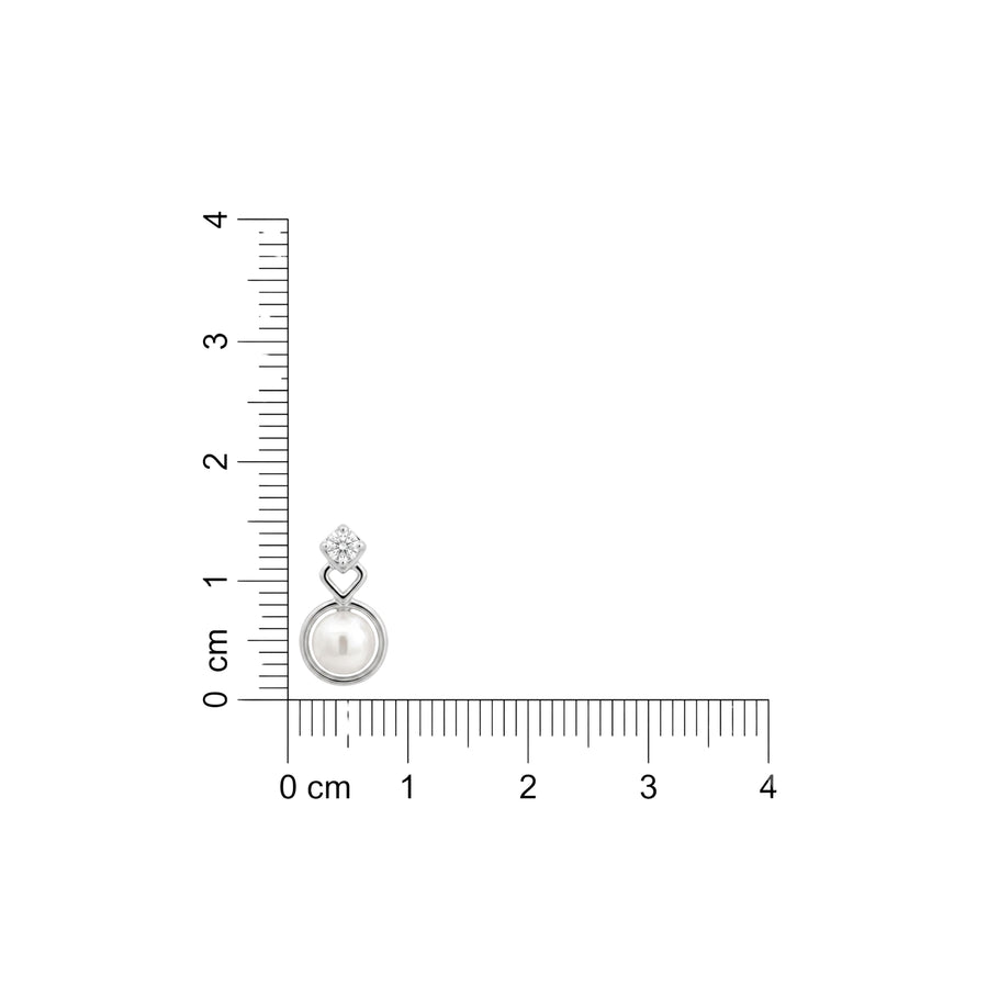 925 Sterling Silver Pearl & CZ Drop Stud Earrings