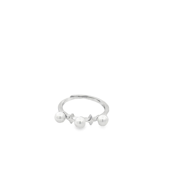 Elegant Silver Pearl Ring