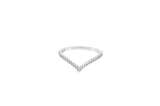 Elegant V-Shaped Silver Ring
