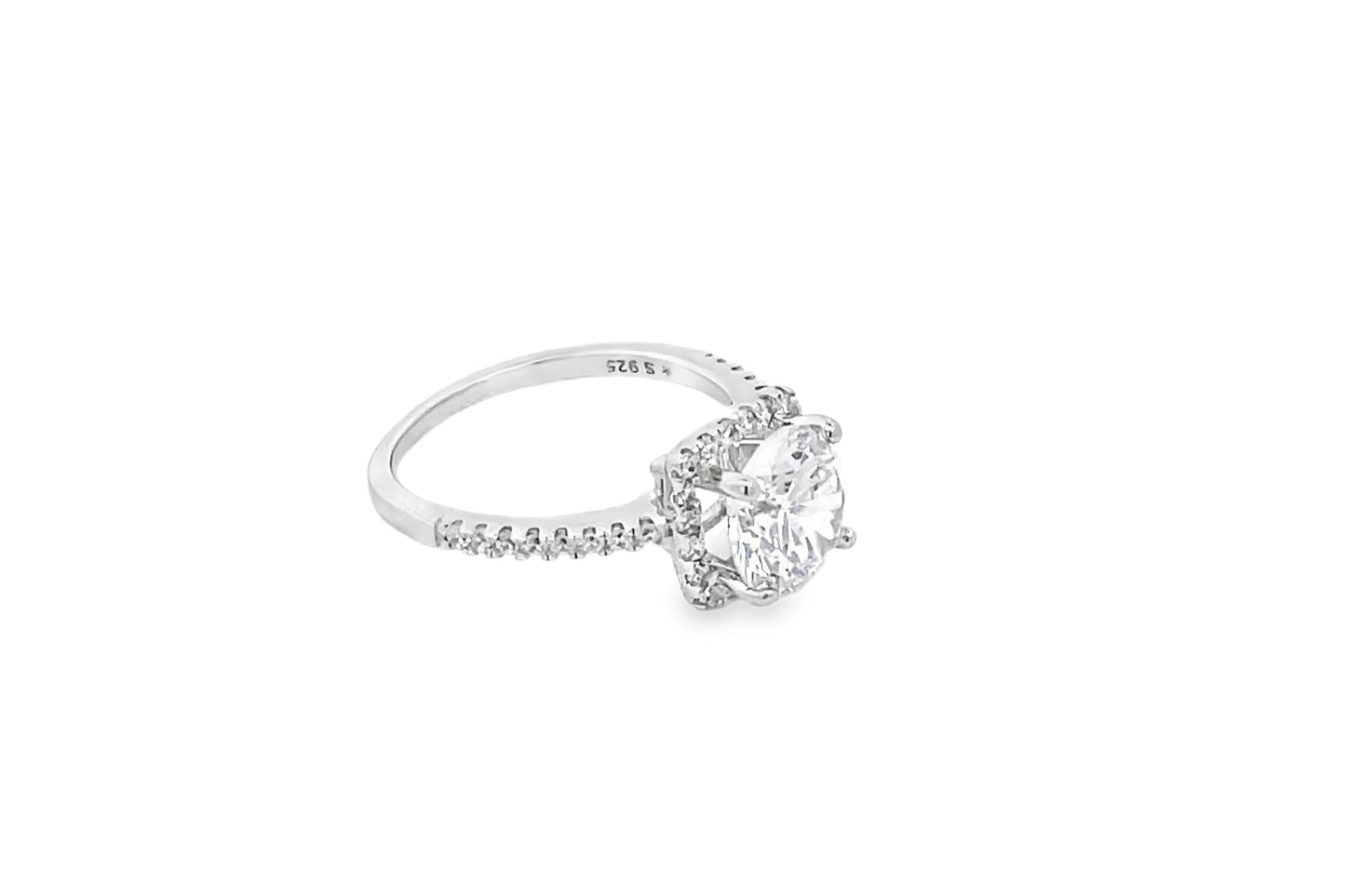 Elegant Silver Engagement Ring