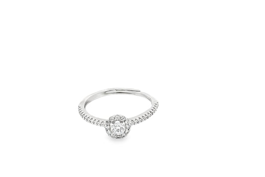 Elegant Silver Halo Ring