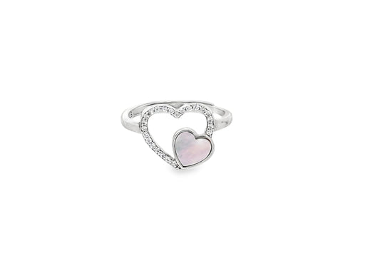 Elegant Heart-Shaped Silver Ring