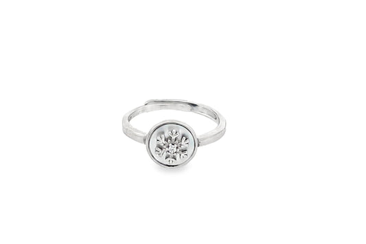 Elegant Silver Floral Ring