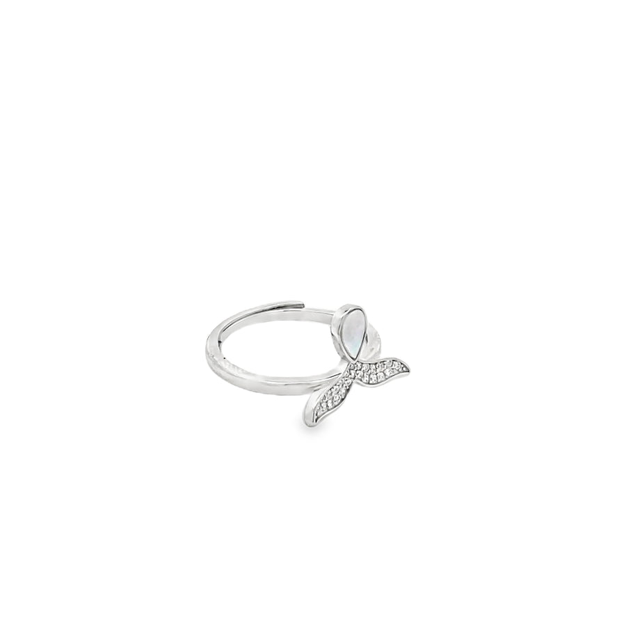 Elegant Rose Gold Whale Tail Ring