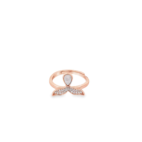 Elegant Rose Gold Whale Tail Ring