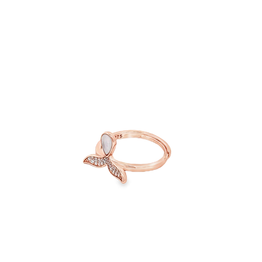 Elegant Rose Gold Whale Tail Ring