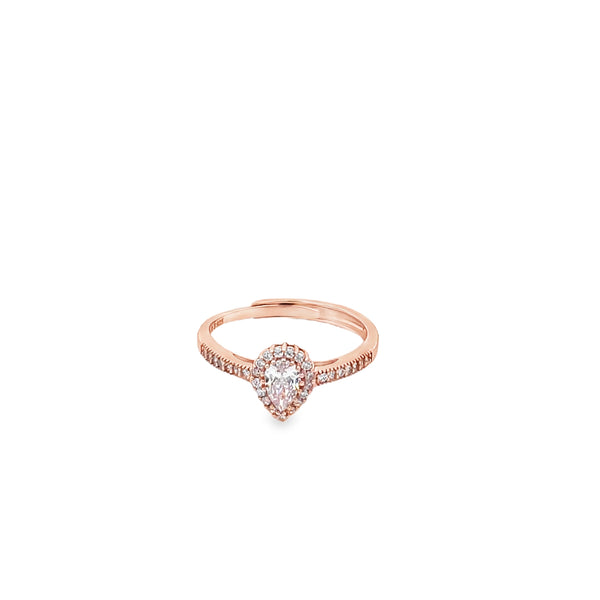 Elegant Rose Gold Teardrop Ring