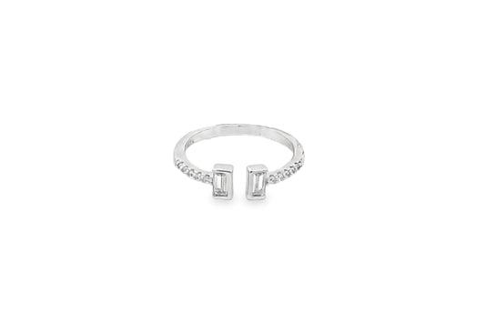 Elegant Silver Ring with Gemstone Accents