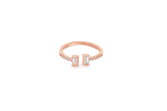 Elegant Rose Gold Ring with Gemstones