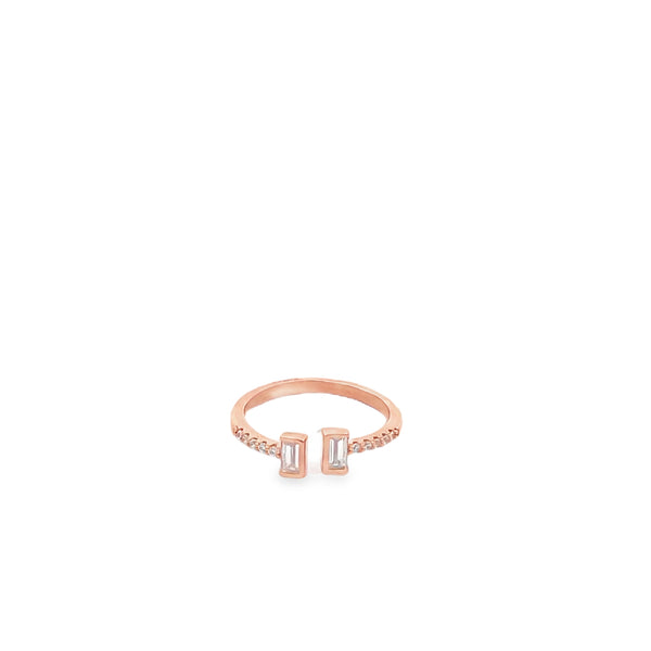 Elegant Rose Gold Ring with Gemstones