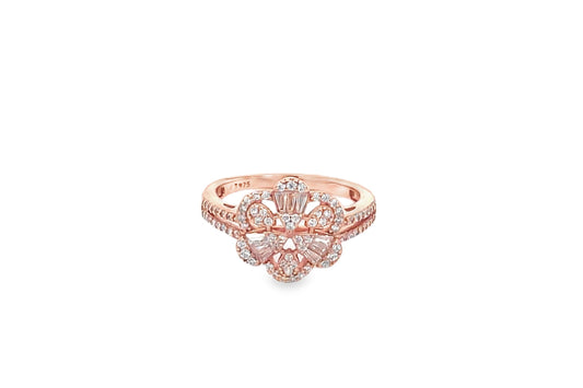 Elegant Rose Gold Floral Ring