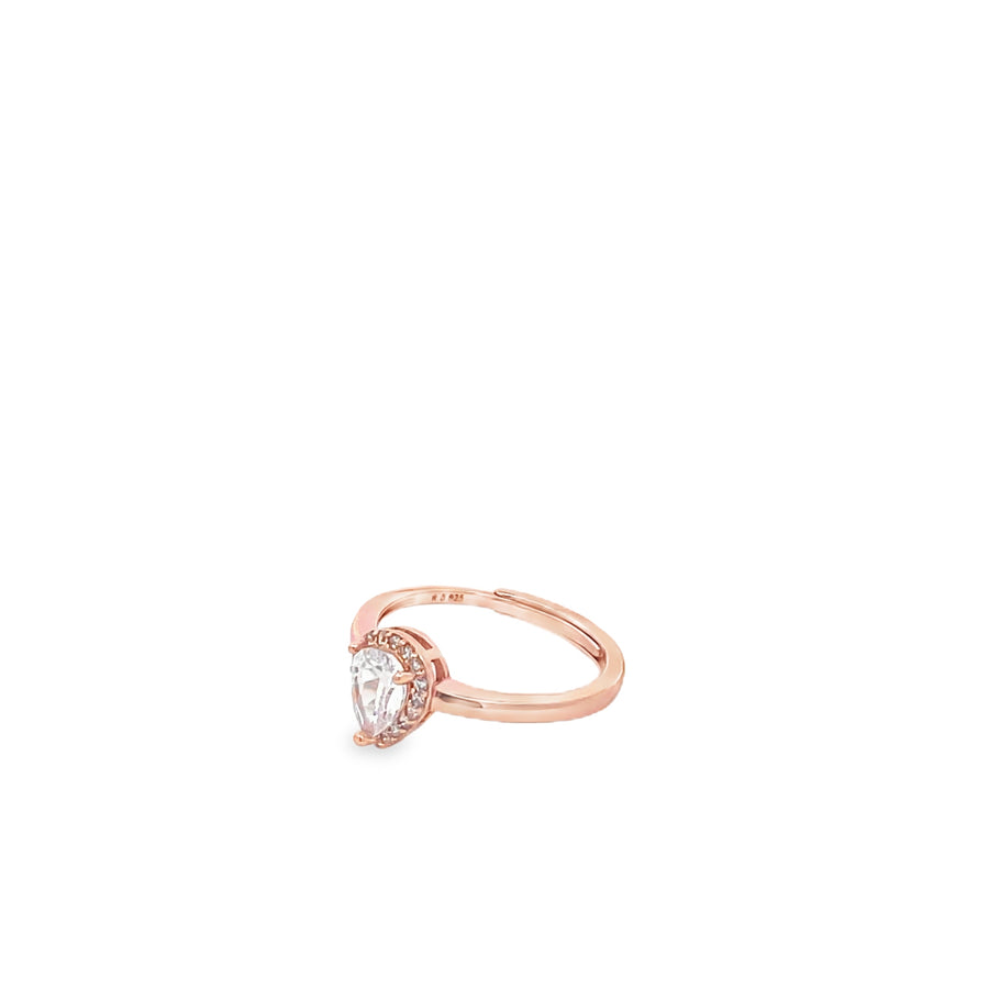 Elegant Rose Gold Teardrop Ring