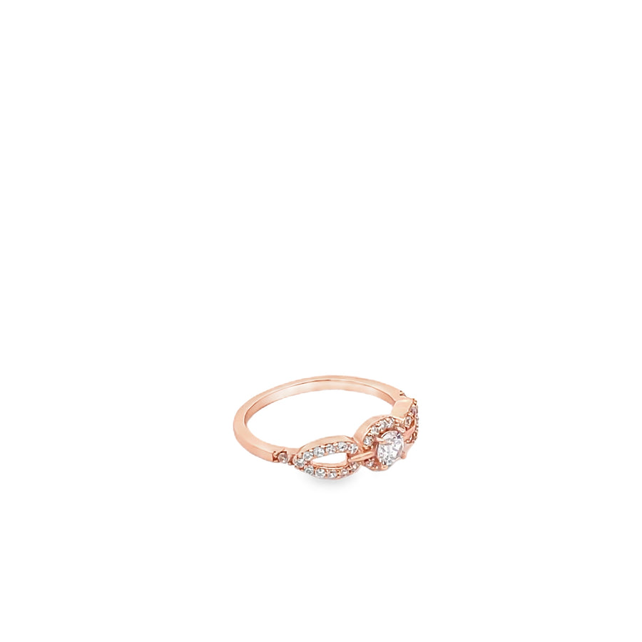 Elegant Rose Gold Ring with Sparkling Gem