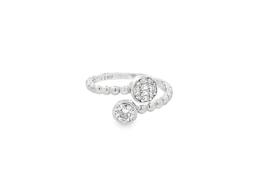 Elegant Dual - Stone Silver Ring