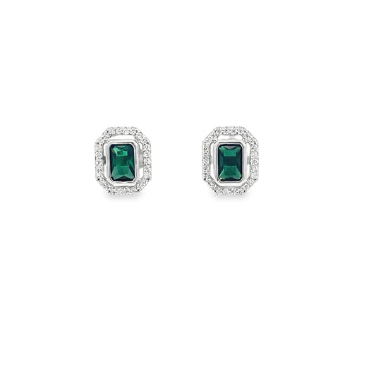 Elegant Emerald Stud Earrings
