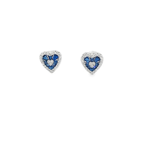 Elegant Heart-Shaped Blue Earrings