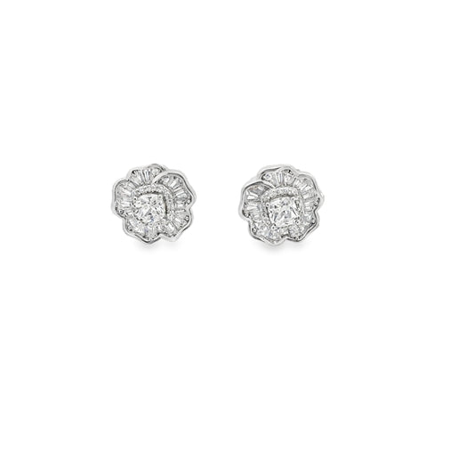 Elegant Floral Diamond Earrings
