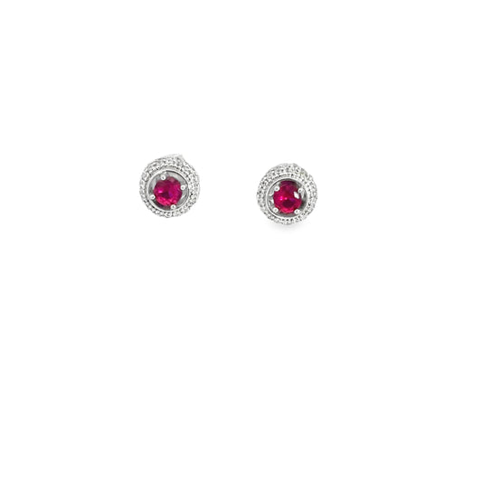 Elegant Ruby Stud Earrings